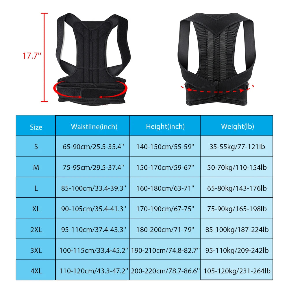 ADJUSTABLE SCOLIOSIS BACK BRACE