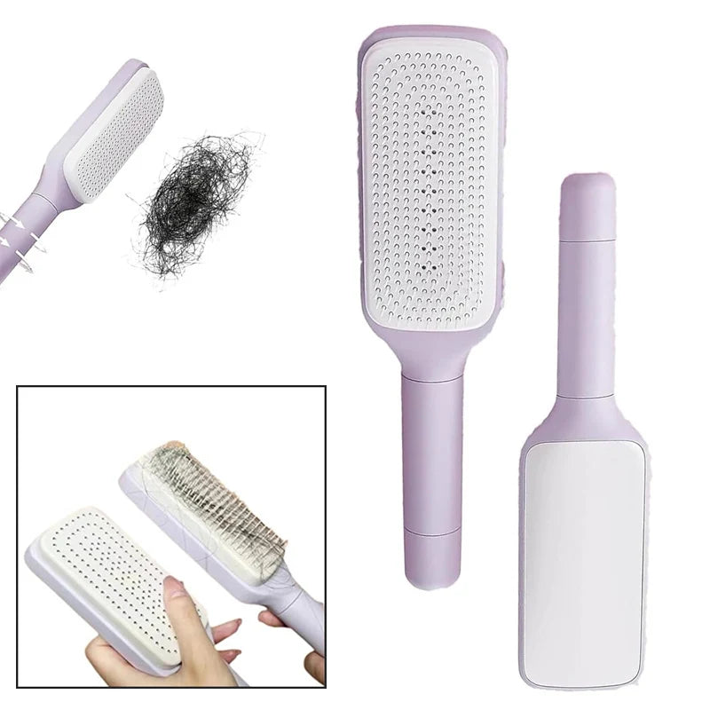 SELF CLEANING ROTATING HAIR COMB