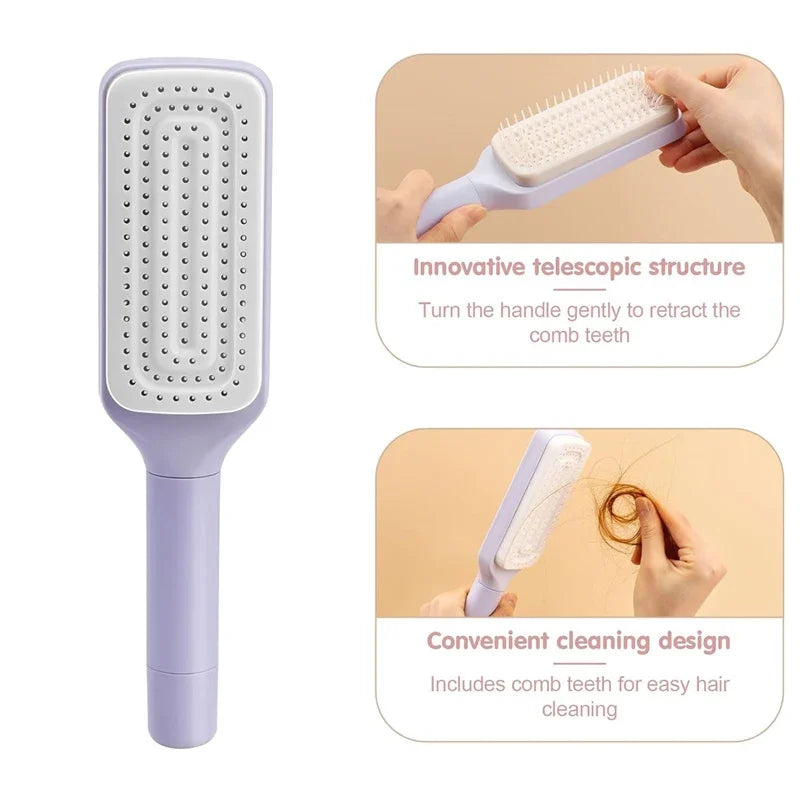 SELF CLEANING ROTATING HAIR COMB