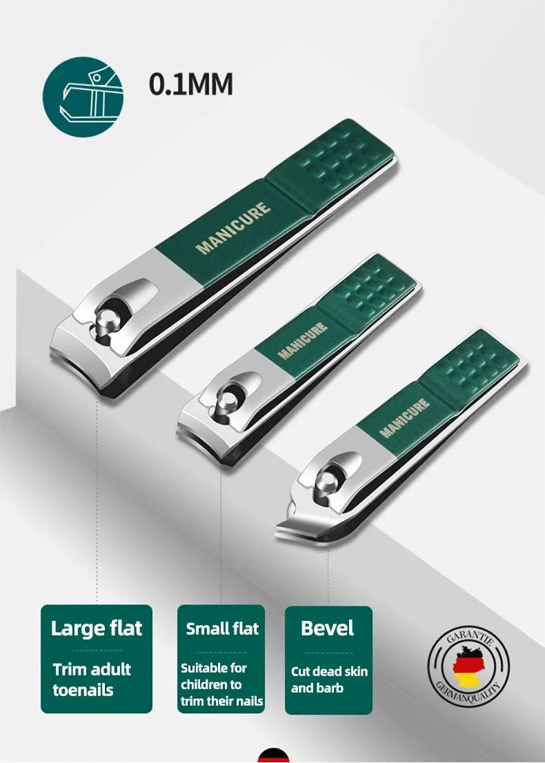 GREEN LEATHER MANICURE KIT