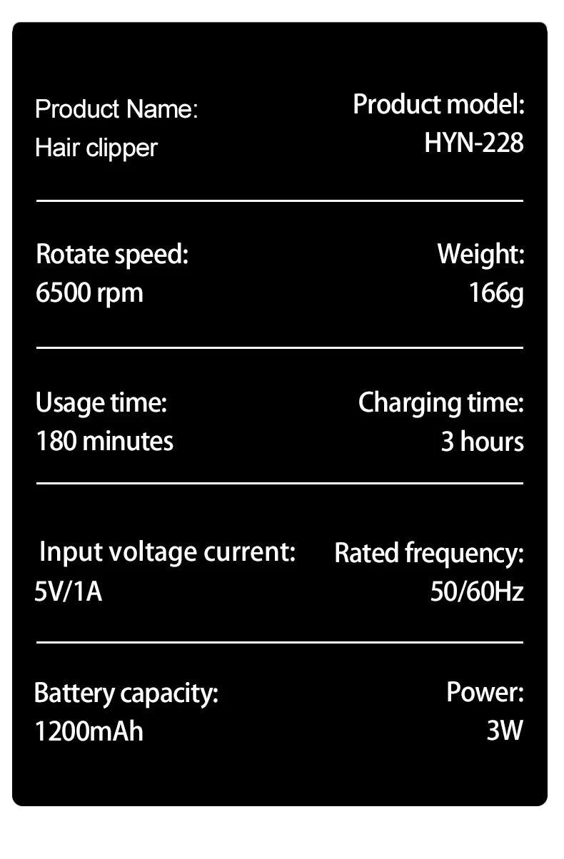 HIENA PRO HAIR CLIPPER TRIMMER