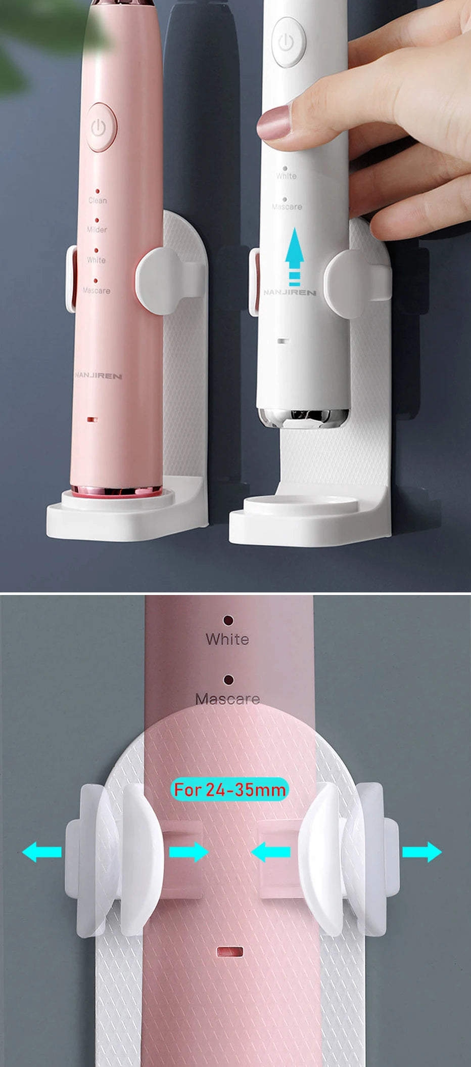 99% COMPATIBLE ADJUSTABLE TOOTHBRUSH HOLDER