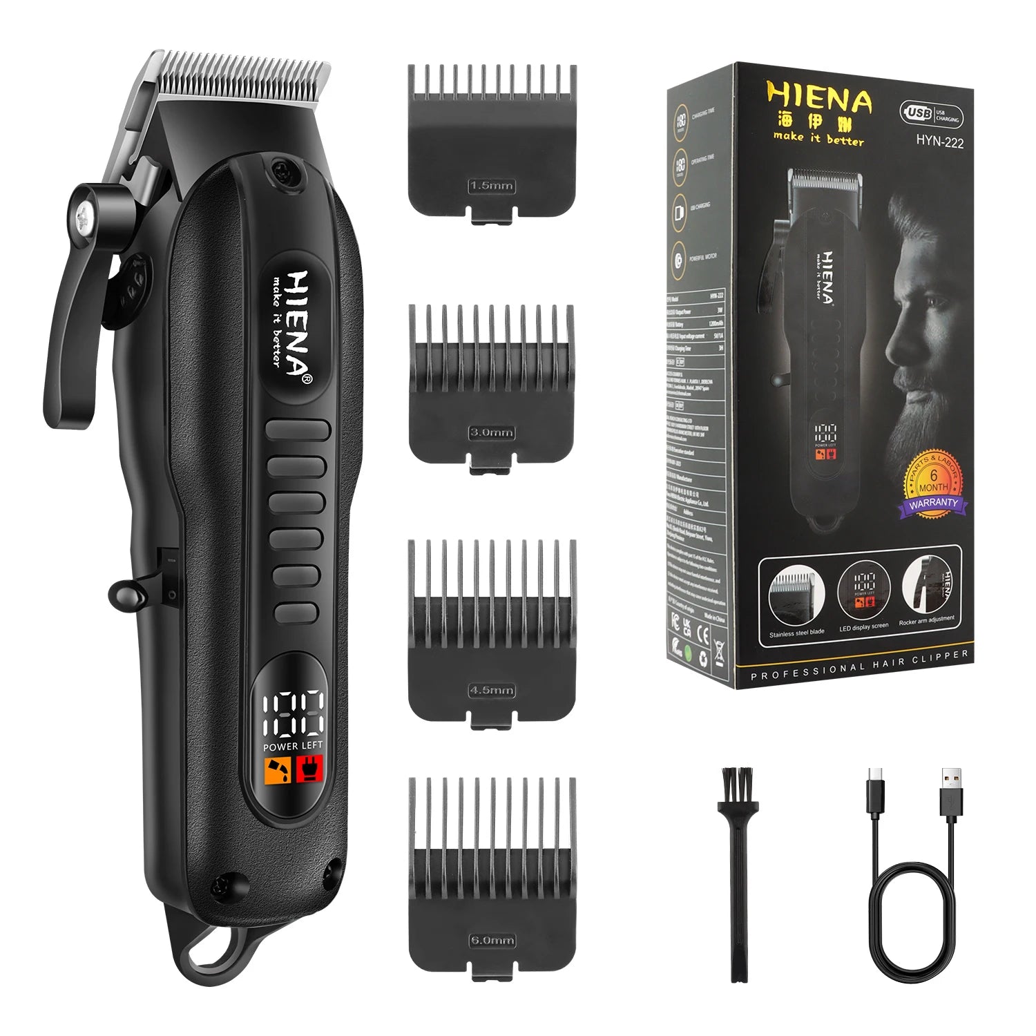 HIENA PRO HAIR CLIPPER TRIMMER
