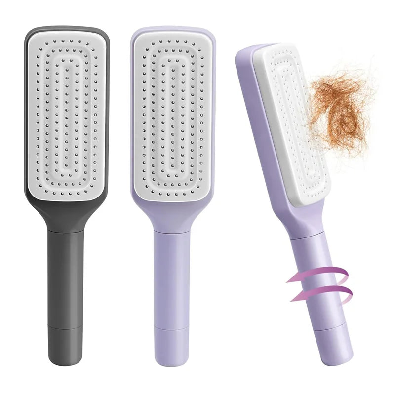 SELF CLEANING ROTATING HAIR COMB