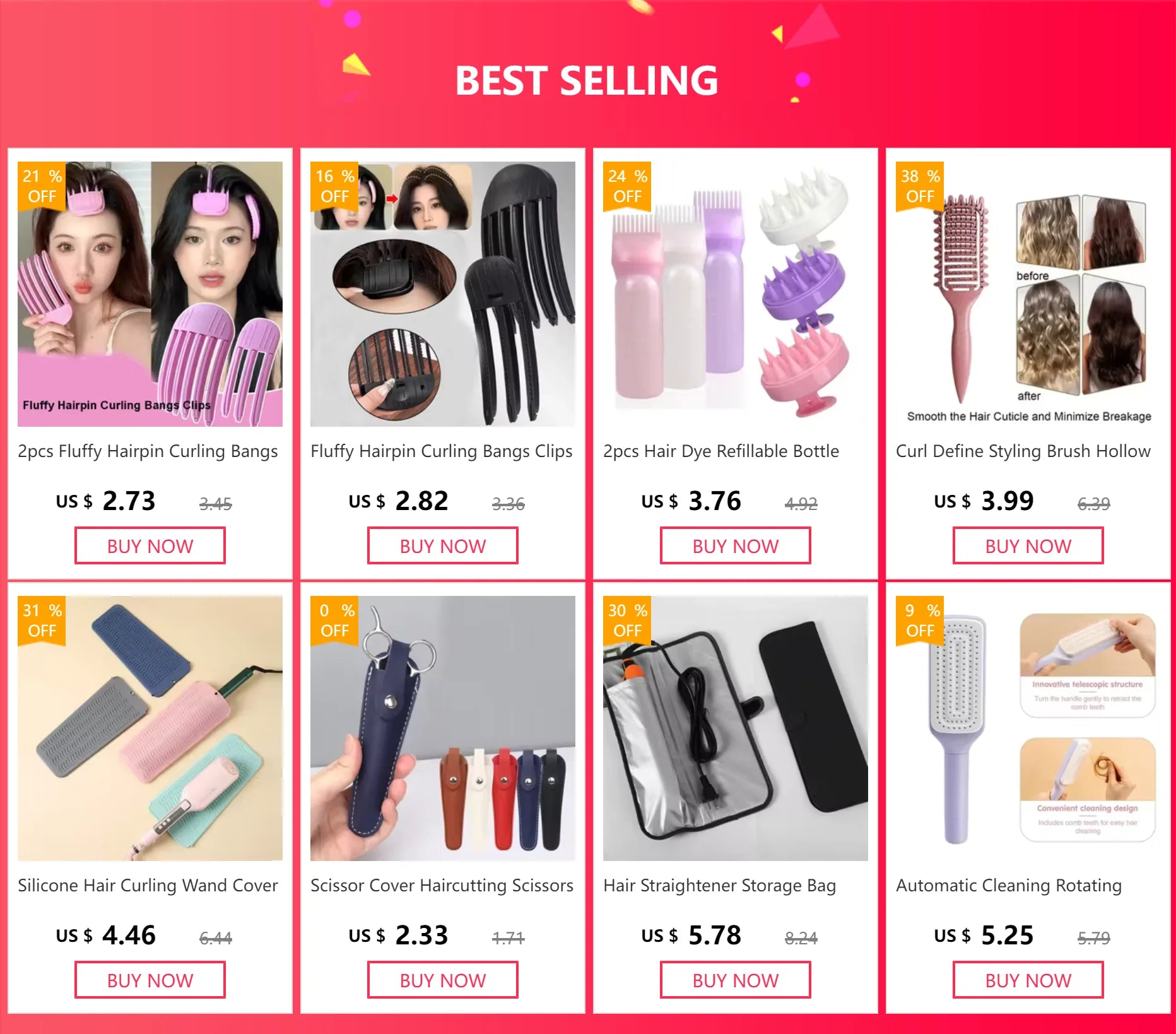 SELF CLEANING ROTATING HAIR COMB