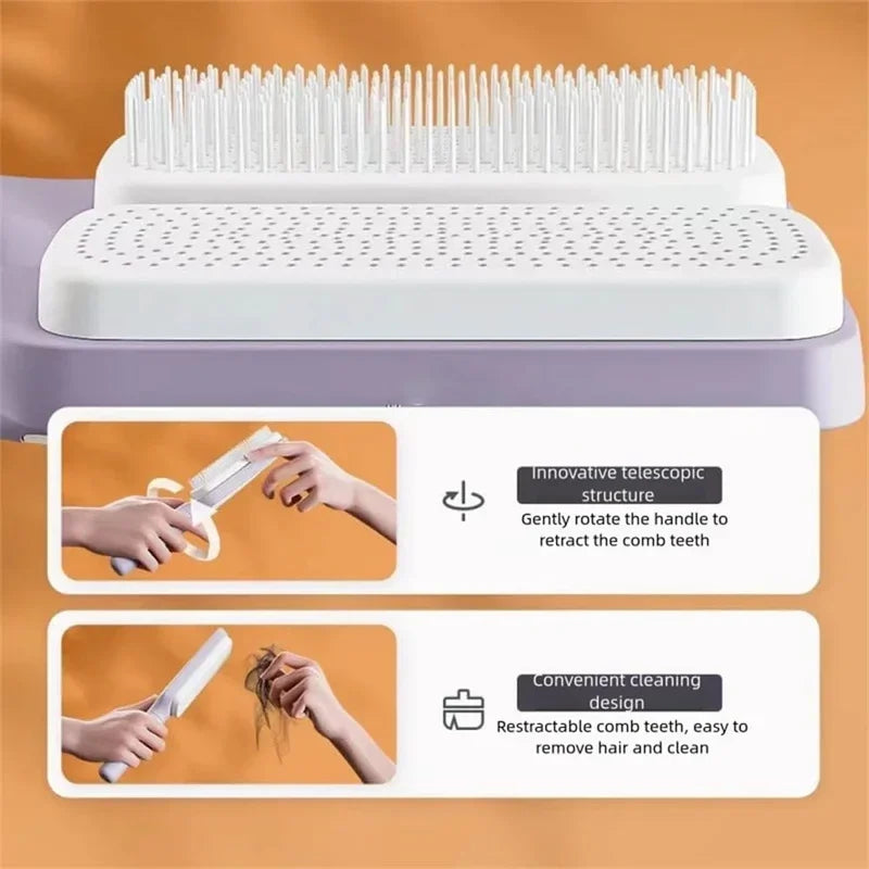SELF CLEANING ROTATING HAIR COMB